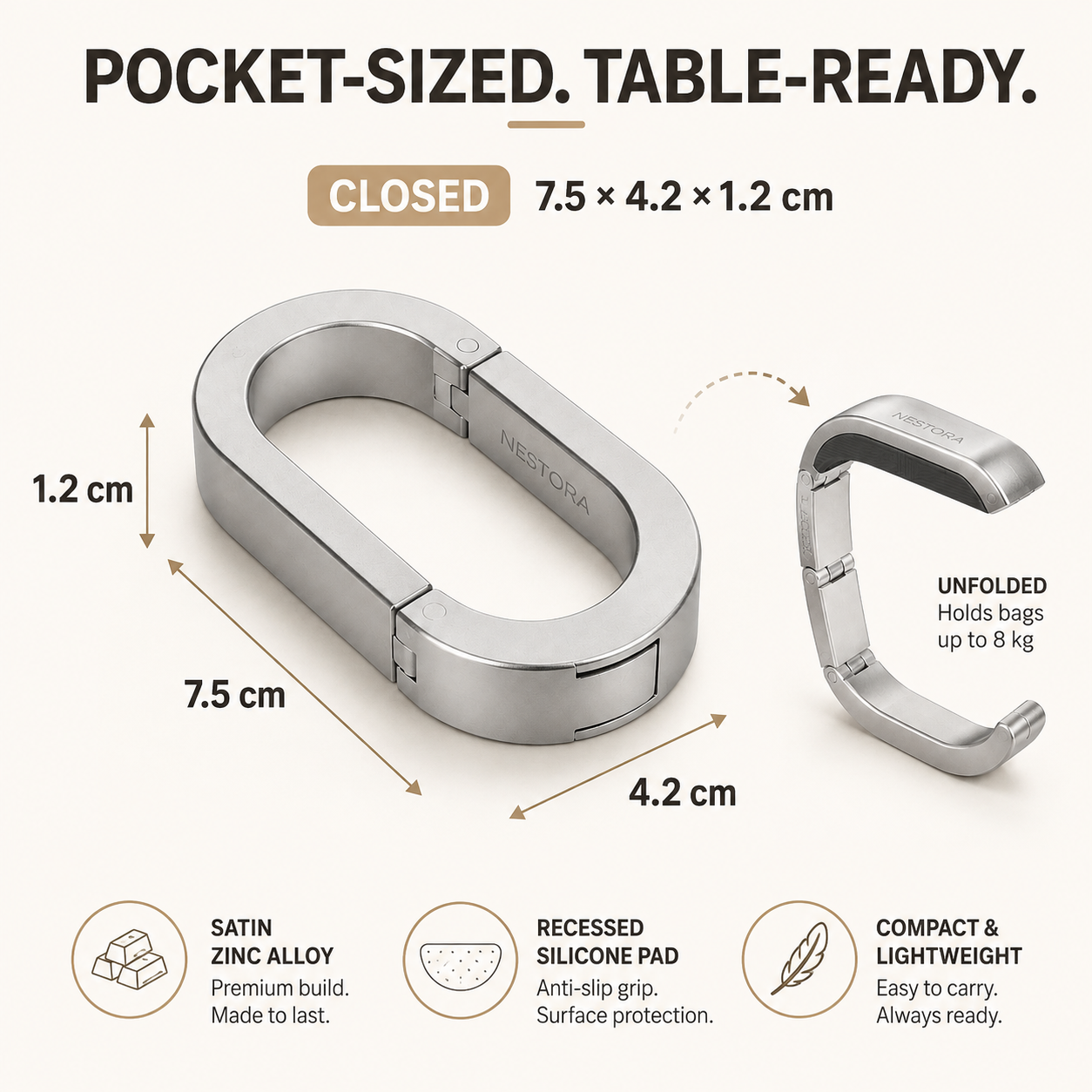 NESTORA SeatLoop Folding Bag Hanger