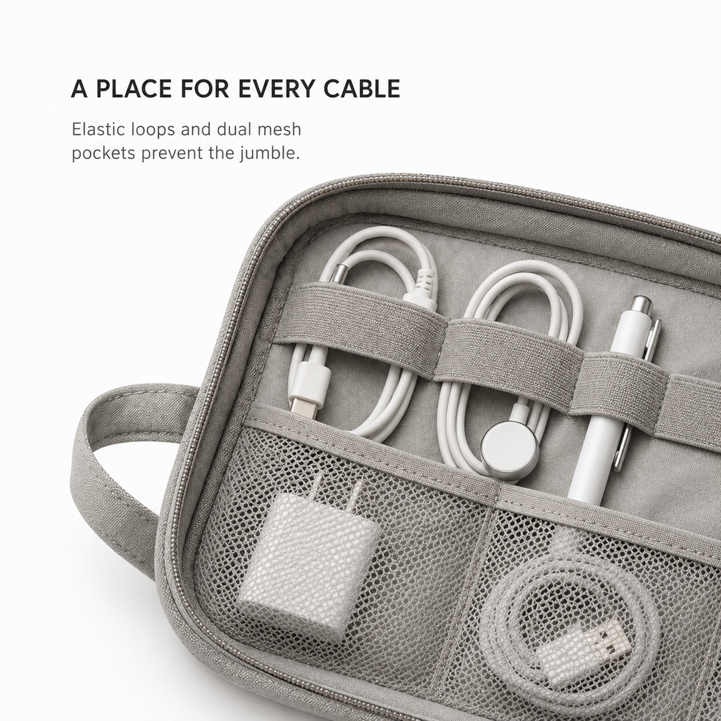 NESTORA FoldWay Travel Cable Organizer Pouch